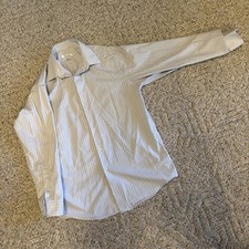 Calvin Klein L regular fit 16 1/2 34-35 a white long Sleeve Button Down Shirt