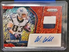 WES WELKER 2025 Panini Prizm FOTL Red Shimmer Patch Auto /35 Patriots