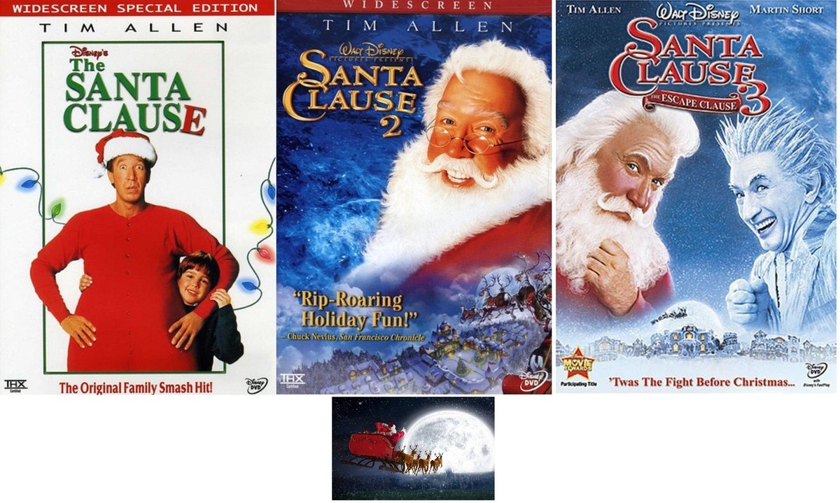 The Santa Clause Trilogy 1 2 3 One Two Three Tim Allen Disney DVD