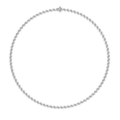 Sterling Silber Lab Grown Diamant Tennis 18'' Halskette Geschenk zum Muttertag