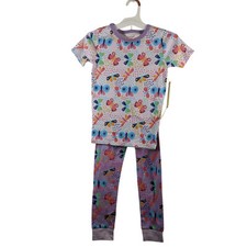 Cat  Jack Girls Pajama Set Butterfly Shirt Pants 10 2 Piece Purple Sleepwear