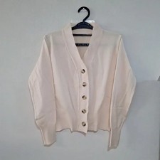 Ivory V-Neck Knit Cardigan - New