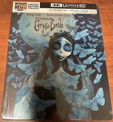Tim Burton s Corpse Bride (4K UHD + Digital) Steelbook W/Slipcover, New/Sealed