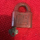 Yale Vintage Padlocks Lot of 2 Red and Bronze with Key for 1 Collectible — photo 3