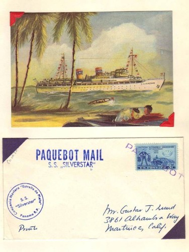 US 1950's 2 PAQUEBOT COVERS ON SS PIONEER & SS SILVERST - Picture 2 of 2