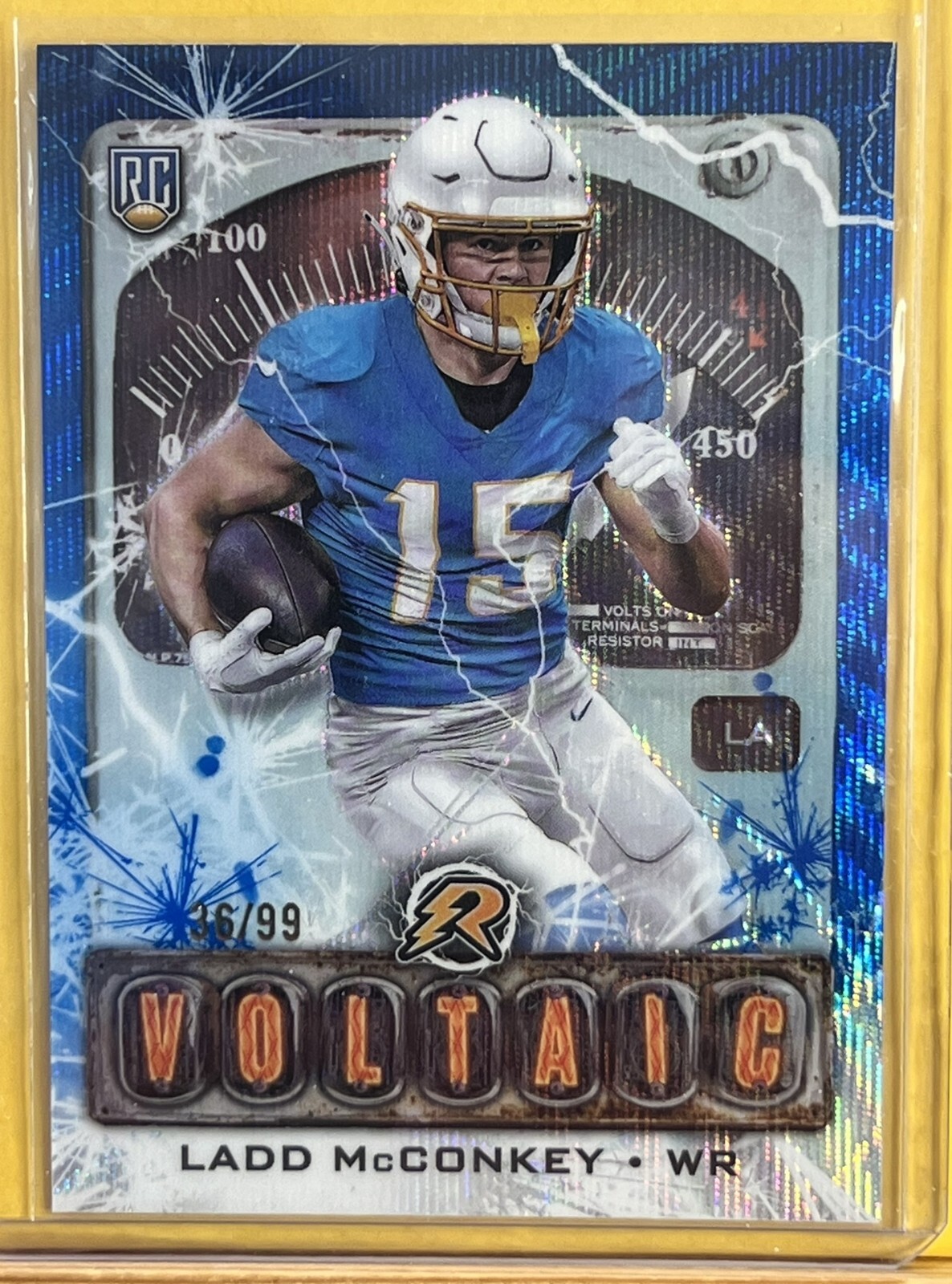 LOS ANGELES CHARGERS LADD MCCONKEY RC SP 2024 Topps Resurgence Voltaic Blue /99