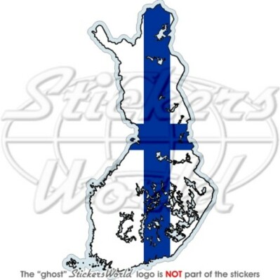 FINLAND Finnish SUOMI Map Flag, 140mm Vinyl Decal