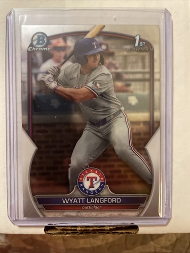 2023 Bowman Draft Chrome Wyatt Langford 1st Bowman/Draft Night/ T Talent!! - Picture 5 of 8