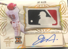 Jay Allen 2021 Leaf Trinity Auto MLB Logo Man Patch Rookie 1/1 REDS!!!