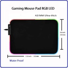 Gaming Mouse Pad RGB LED Light Color Switching For Computer Laptop Colorful USA
