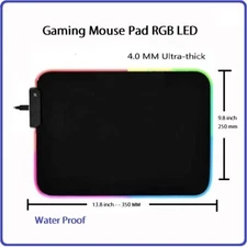  Gaming Mouse Pad RGB LED Light Color Switching For Computer Laptop Colorful USA