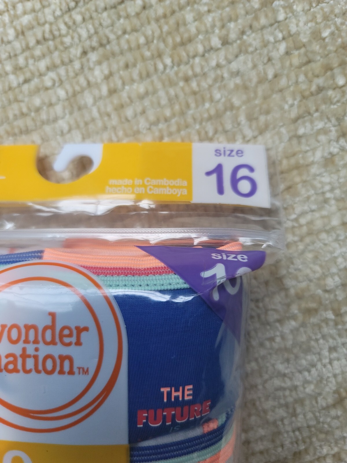 Wonder Nation Girls Briefs Panties Underwear Size 16 10 In Pack image 2
