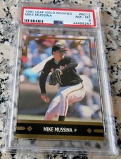 MIKE MUSSINA 1991 LEAF GOLD Rookie Card RC PSA 8 NM MINT Orioles Yankees HOF $$$