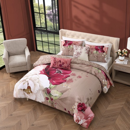 Juego de edredón reversible Bebejan Florence 5 piezas, ropa de cama 100 % algodón