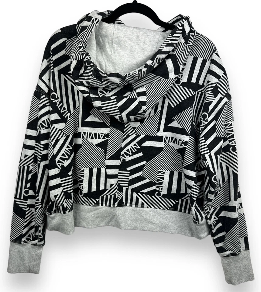 Pulôver com capuz Calvin Klein Performance feminino logotipo cropped médio - Imagem 2 de 4