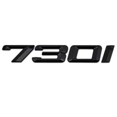 Glanz Schwarz 730i Heck Kofferraum Flach Auto Abzeichen Emblem Buchstabe Nummer für BMW