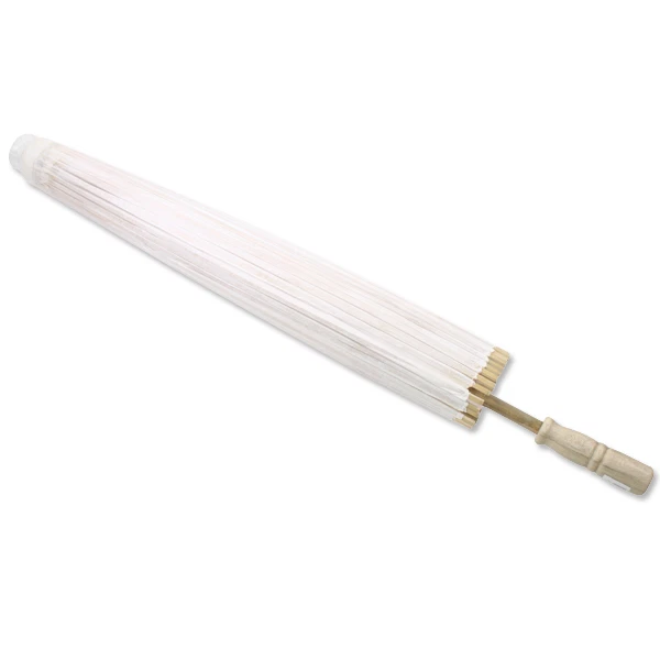 Sombrilla de papel de bambú de madera blanca de 32 pulgadas de diámetro paraguas de patio trasero decoración regalo Foto 4 de 4