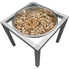 Futterständer Aluminium Papageien Großsittiche incl.Schale Edelstahl für Voliere