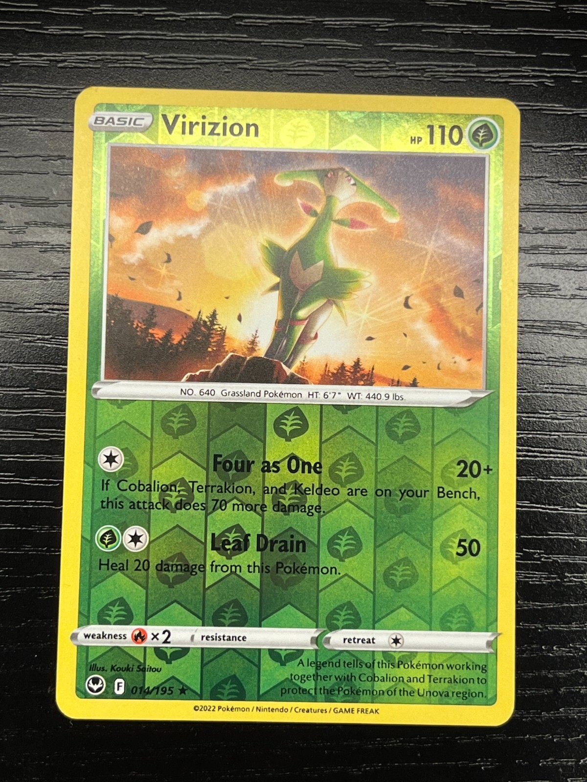 Pokemon Card Virizion [Reverse Holo] #14 Pokemon Silver Tempest LP