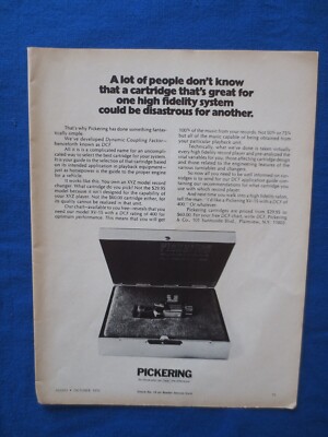 Pickering XV-15 DCF Phono Cartridge Magazine Ad Audio Mag October 1970