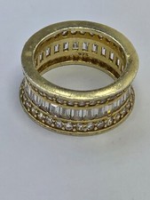 Silver 925 Stone Ring Sterling Wedding Women Multi Band Round Size 6 Gorgeous