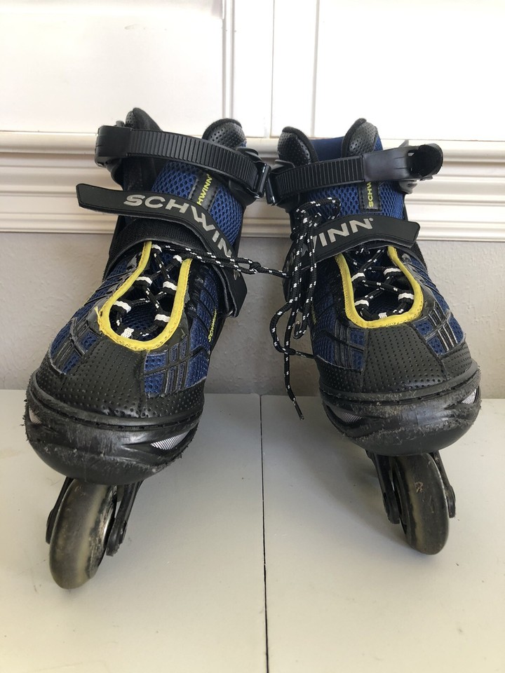 Schwinn ABEC5 Inline Skates Blue Roller Blades Youth Adjustable Sz 5