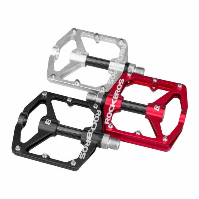 ROCKBROS Bicycle Pedals MTB Bike 9/16" Carbon Fiber Sealed Bearing Flat Platform - Image 3 of 4