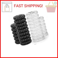 TailaiMei 30 Pcs Spiral Hair Ties, No Crease Coil Hair Ties, Phone Cord Hair Tie