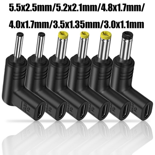 Power Charger Adapter USB Type-C Female to DC Male Plug 3.0-5.5 x 1.1-2.5 mm