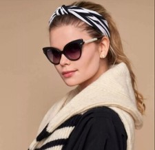 NWT Lele Sadoughi Set of 2 Betty Headbands MSRP 49 Black  White