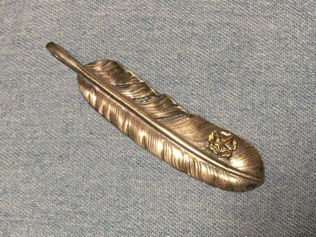 Goro's Feather Old Extra Large Silver 18k Rose Gold Plated Left '98 Harajuku