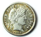 1905 S 10c Barber Silver Dime Rare Ten Cents San Francisco AU