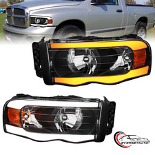 2 Headlights W Led Tube For 2002-2005 Dodge Ram 1500 2003-05 2500 3500 Lhrh 2 Headlights W Led Tube For 2002-2005 Dodge Ram 1500 2003-05 2500 3500 Lhrh