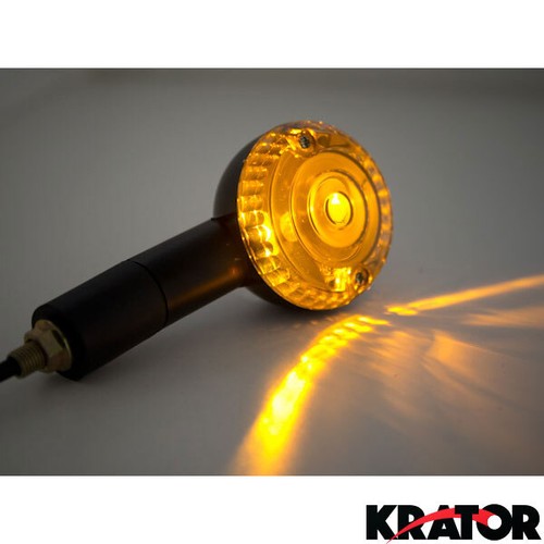 4 new Replacement turn signals front and rear Black with amber bulb and lens - Picture 4 of 4