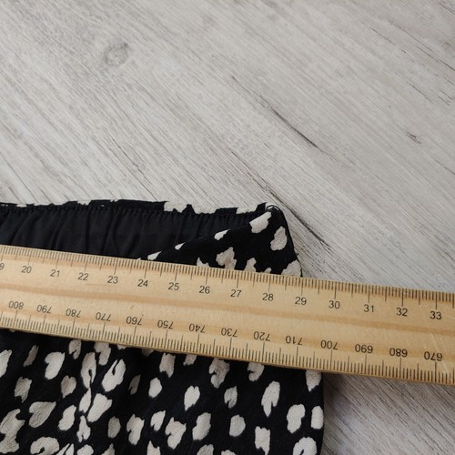 Kookai Women's Animal Spot Print Midi Skirt Relaxed Flowy Size 34 Black White - Picture 5 of 6