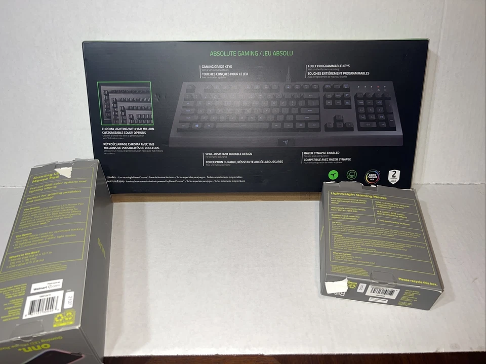 Onn Lightweight LED Programmable Gaming Mouse & Mouse pad & Razer Lite Keyboard - Image 2 of 4