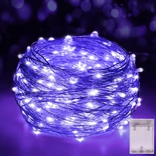 Led Fairy Lights Battery Operated, 16.4FT LED UV Black Lights, Flexible Blacklig
