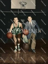 RX538 Bob Cousy Boston Celtics - Curt Gowdy 8x10 11x14 16x20 Colorized Photo