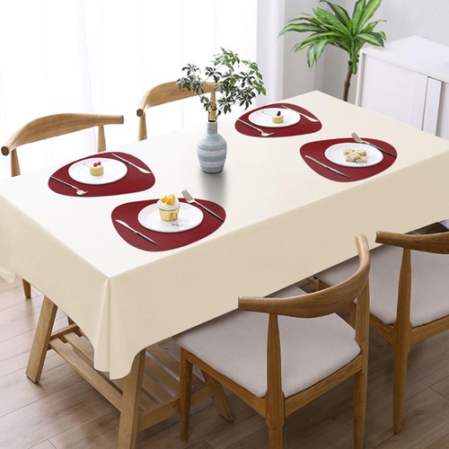MIJOTEX Faux Leather Placemats Set of 4 Round Leather for Dinner Table Mats H... - Picture 2 of 6