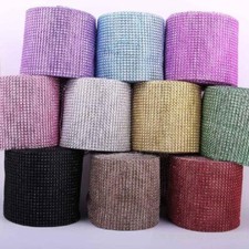 1 Yard Diamante Rhinestone Mesh Ribbon Crystal Banding Wedding Cake Decoration