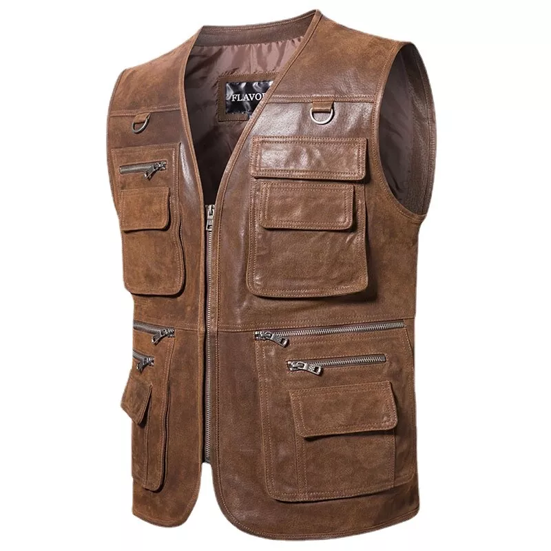 Leather 2025 travel vest