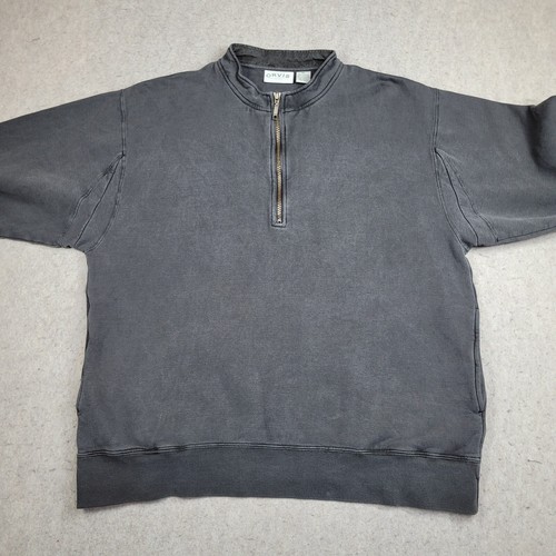 Orvis 1/4 Zip Pullover Sweater Mens XL Gray Heavyweight Vintage Faded - Picture 3 of 10