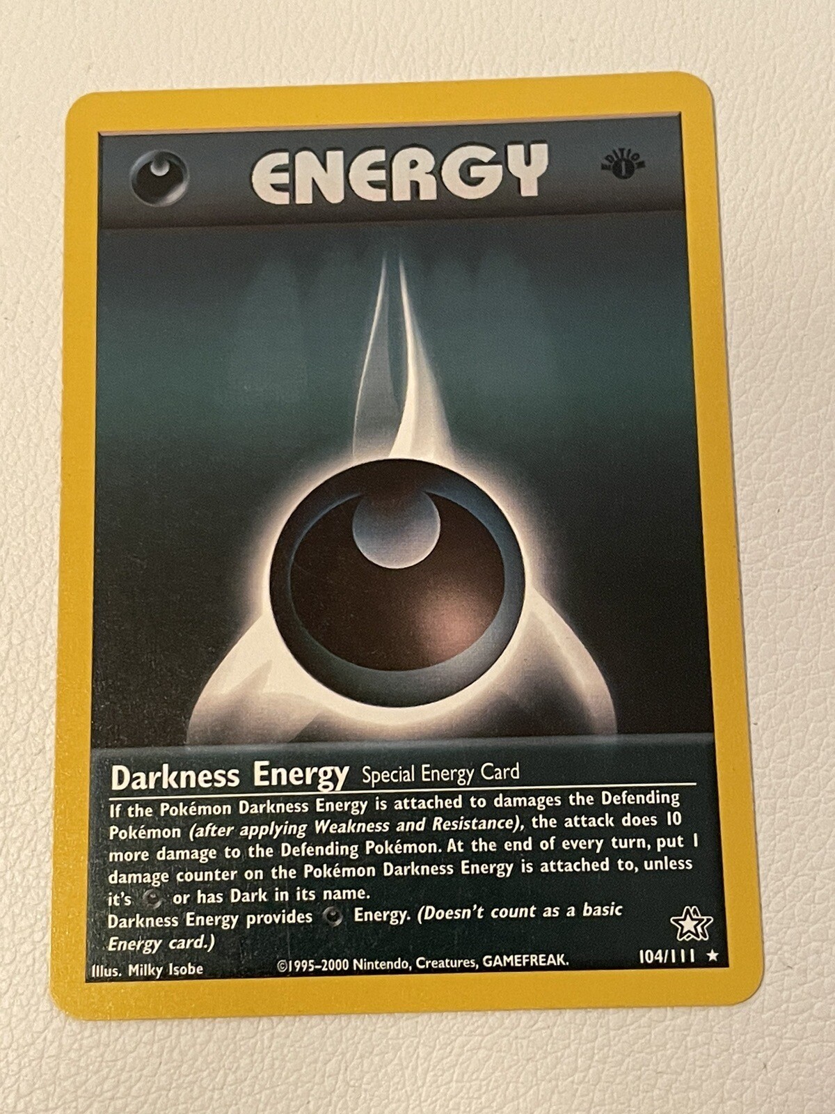 Darkness Energy 104/111 First Edition Neo Genesis Rare Pokemon Card NM