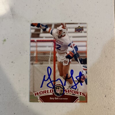 GARY GAIT SIGNED AUTOGRAPH TRADING CARD COA 2010 UD WORLD OF SPORTS SYRACUSE LAX