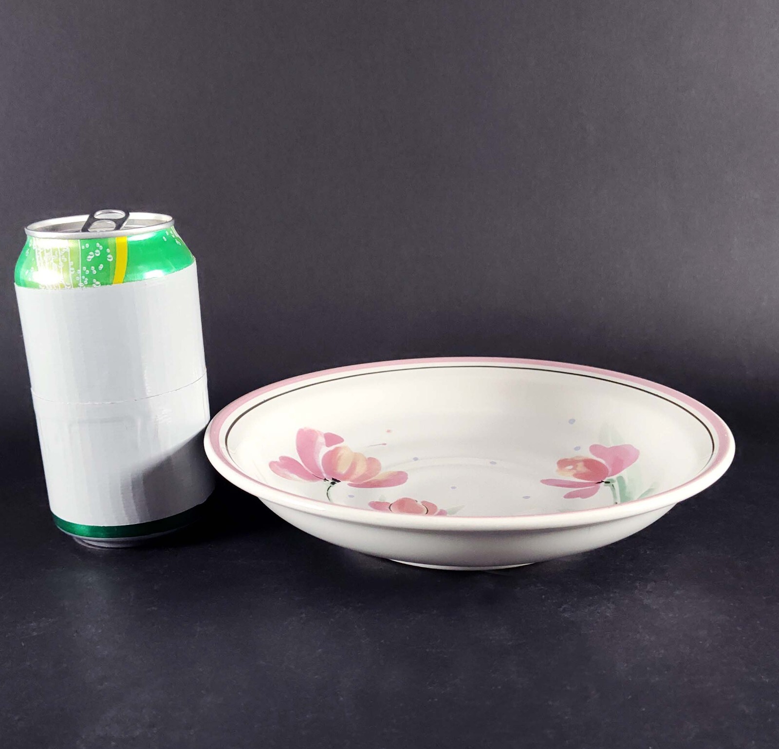 4 International Tableworks Trio Soup Salad Pasta Bowls Pastel Pink Flowers 8"