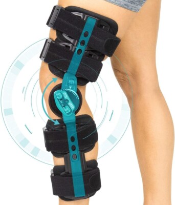 Vive Hinged ROM Knee Brace Immobilizer ACL MCL PCL Post Op Recovery Adjustable