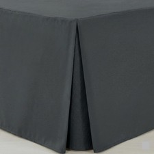 LinenHome Charcoal Box Pleated Base Valance Sheets Double Double,