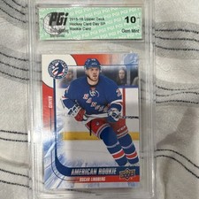 2015-16 National Hockey Card Day #USA 10 Oscar Lindberg Rookie PGI 10 Rangers. rookie card picture