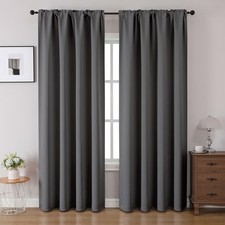 CUCRAF Blackout Curtains 96 inches Long 2 Panels Set for Bedroom, Light Grey ...