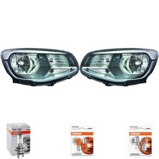 Halogen Scheinwerfer Set H4 schwarz für KIA Soul II inklusive Lampen